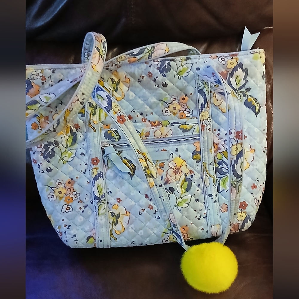 Vera Bradley Floral Quilted Women's Bag with Yellow Accent